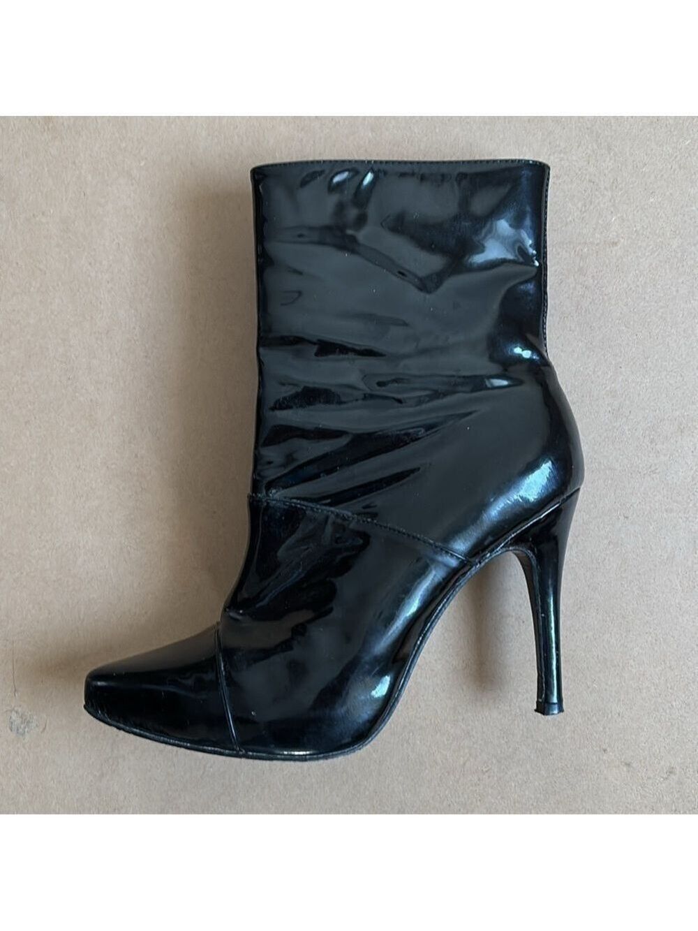 Yosi Samra Black Patent Leather Ankle Boots Size 7